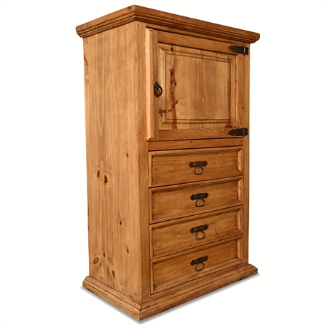 Rusticos Sierra Mexican Pine Jewelry Chest — 6 Dovetail Drawers, 8 Hooks