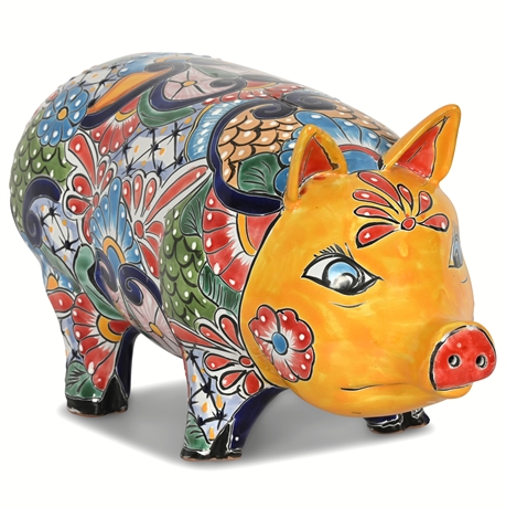 18.5" Talavera Hand-Painted Alcancía (Piggy Bank)