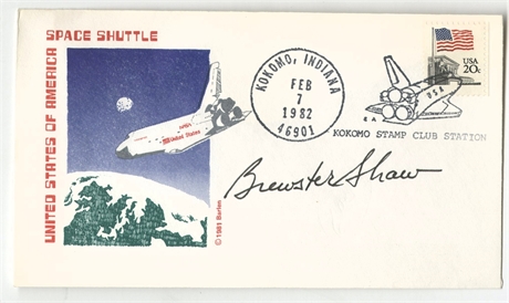 Brewster Shaw Signed Space Shuttle First Day Cover, Kokomo Indiana 1982