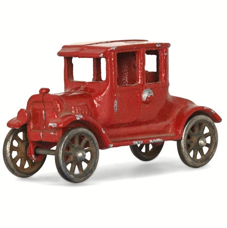 Antique Cast Iron Toy Car, Red Coupe – Machine Age Americana