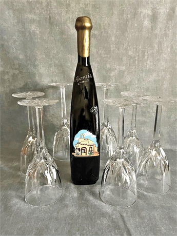 Wine Glass Set & Bottle of Wine