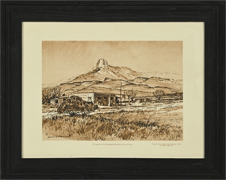 Russell Waterhouse "El Capitan in the Guadalupe Mountains of West Texas"
