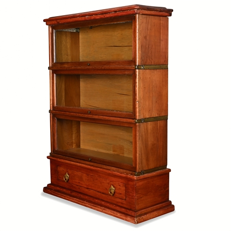 Antique Stacking Barrister-Style Bookcase w/ Drawer Base
