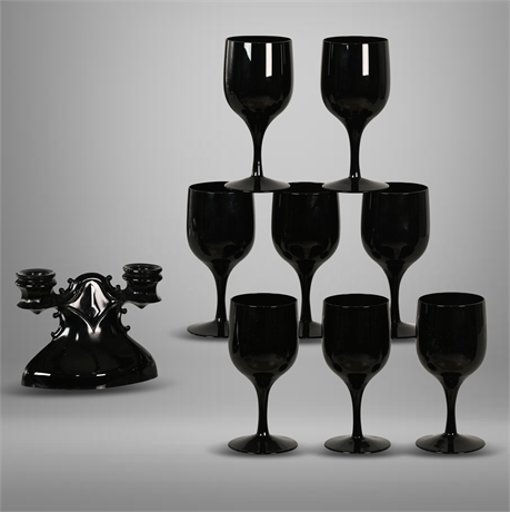 Morgantown Ebony-Amethyst Wine Glasses