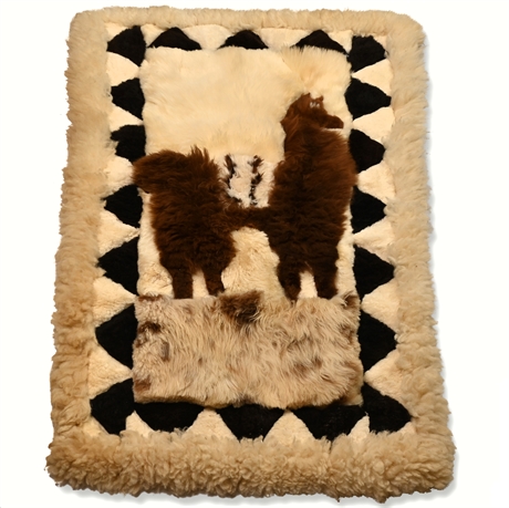 Authentic Vintage Alpaca Llama Wall Hanging