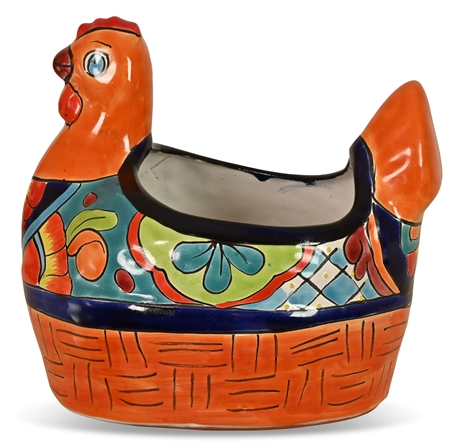 11" Talavera Chicken Planter