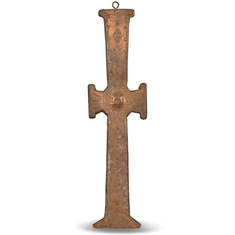 14" Stamped Copper Cross
