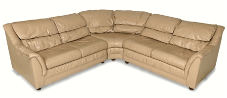 Continental Leather 3 Piece Sectional