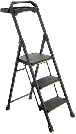 Heavy Duty 3 Step Pro-Grade Steel Step Ladder by Gorilla Ladders
