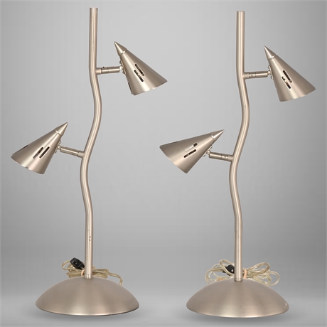 Pair Double LED Desk Lamps