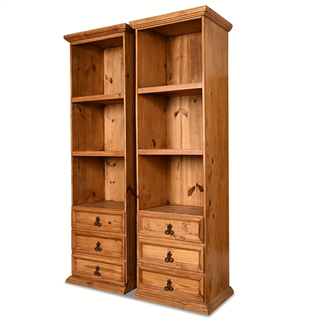 Rusticos Sierra Rustic Pine Bookcases w/ Dovetail Drawers