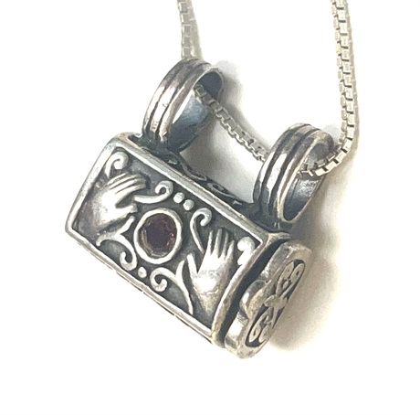 Sterling Silver Secret Compartment Pendant With Necklace