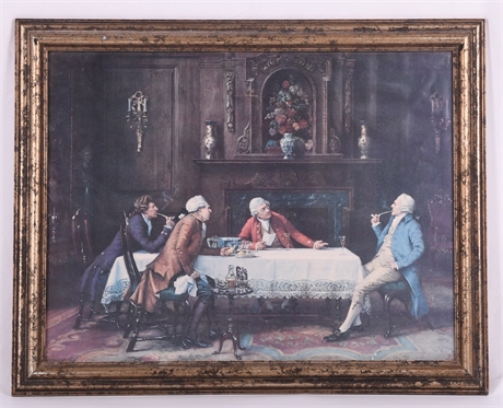 Framed Print of 18th-Century Gentleman’s Salon Scene