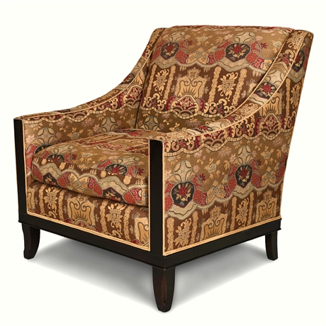 Kravet Furniture Club Chair — Jacquard Brocade, USA Handmade