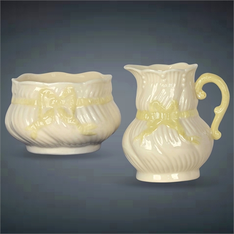 Irish Belleek Sugar and Creamer