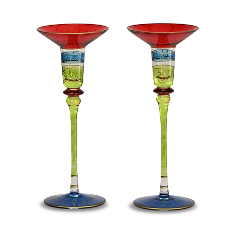 Pair Venetian Style Candle Sticks