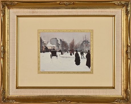 Norbert Goeneutte 'The Boulevard de Clichy Under Snow'