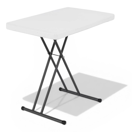 Lifetime 30" Personal Table – Adjustable Height White Folding Table