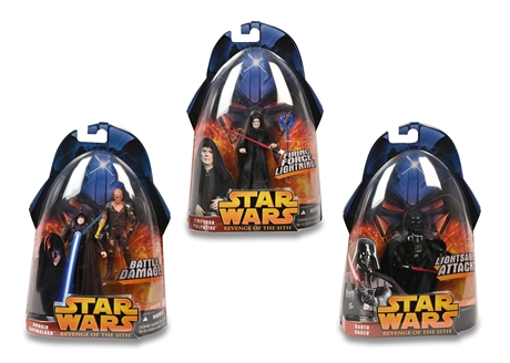 Star Wars:  Anakin Skywalker, Darth Vader, Emperor Palpatine Action Figures