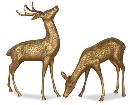 Mid-Century Brass Deer
