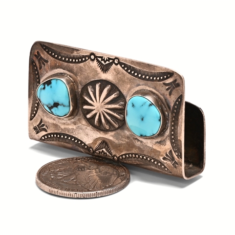 Sterling Silver & Turquoise Business Card Holder