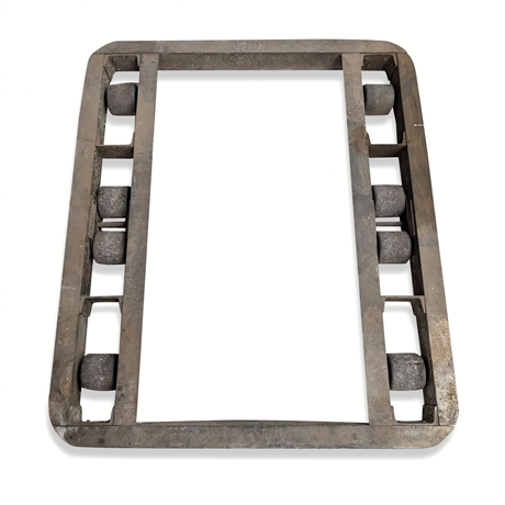 RCB Cast Aluminum Industrial Roller Frame, 8 Barrel Rollers, 36" × 42"