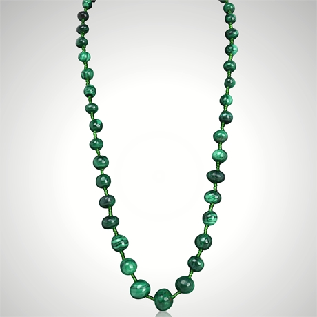 Malachite Graduate Bead Necklace