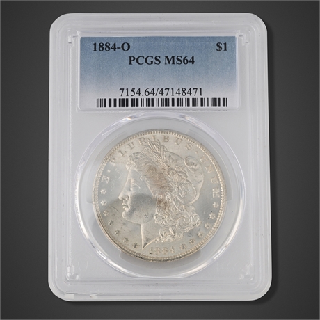 1884-O Morgan Silver Dollar – New Orleans Mint – PCGS MS64