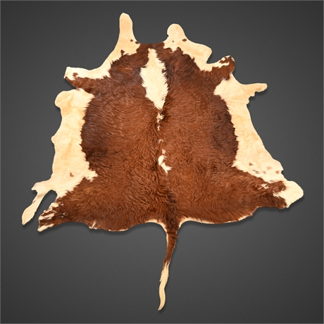 Natural Cowhide Rug – 77" × 70.5" Hair-on-Hide
