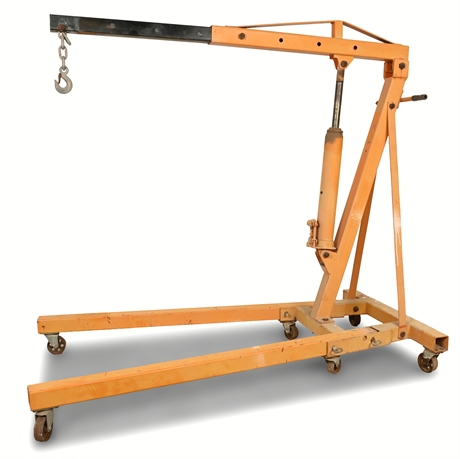 2-Ton Engine Hoist with Pair of 2-Ton Jack Stands, Steel Construction