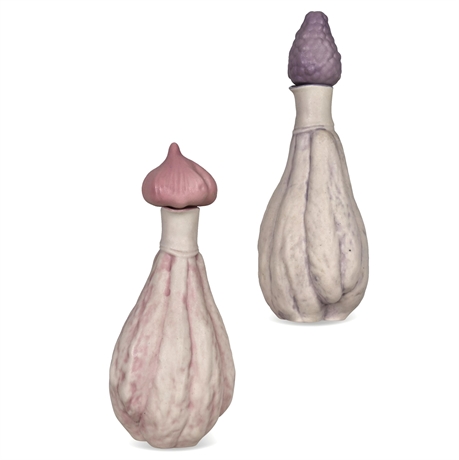 Vintage Pair of Lynn Turner Organic Form Ceramic Bottles – 1980, Signed
