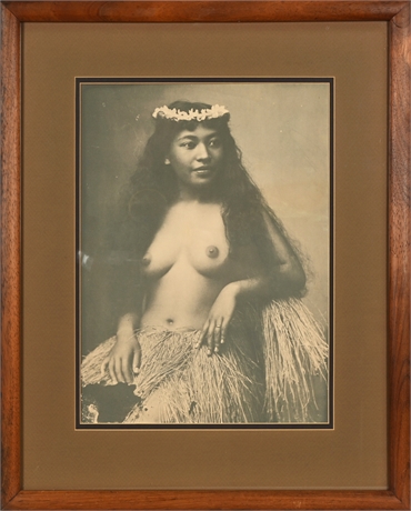 Vintage Hawaiian Hula Girl Photograph