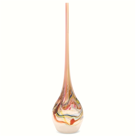 20" Vintage Murano-Style Swirl Art Blown Glass Vase