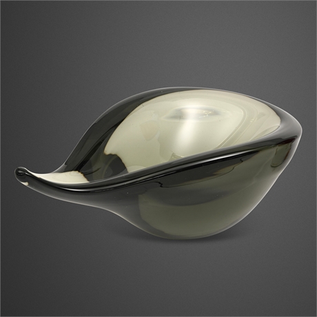 Holmegaard Smoked Glass Duckling Bowl by Per Lütken, Signed 1955