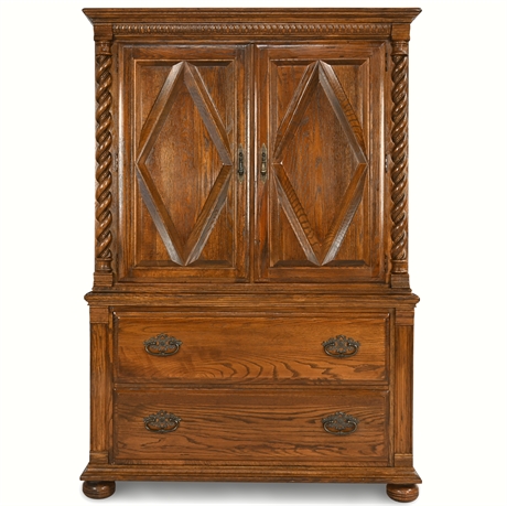 Ethan Allen® Royal Charter Oak Barley Twist Jacobean Gentlemen's Chest