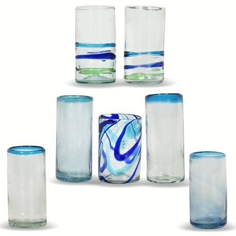 Mexican Blown Glass Barware