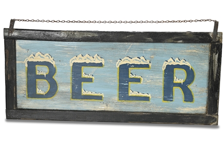 Vintage Beer Folk Art Sign