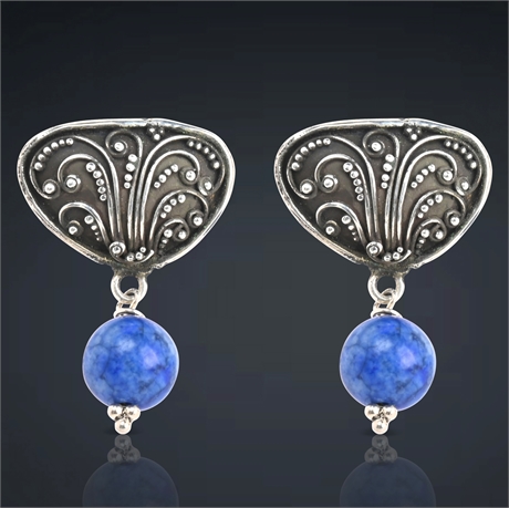 Sterling Silver Lapis Earrings