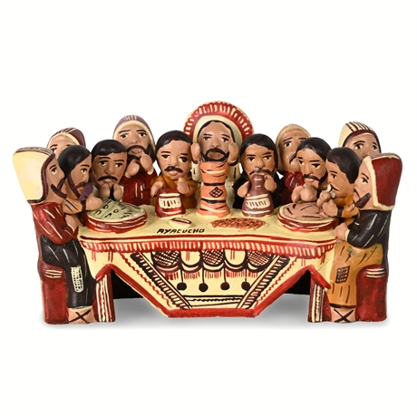 Ayacucho “Last Supper” Quinua Clay Folk Art – 13 Hand-Painted Figures