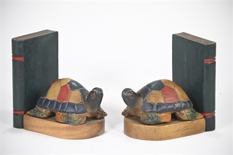 Carved Turtle Bookends