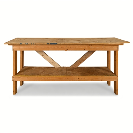 Craftsman-Made Pine Workbench, 76.5" — Z-Brace, Lower Shelf