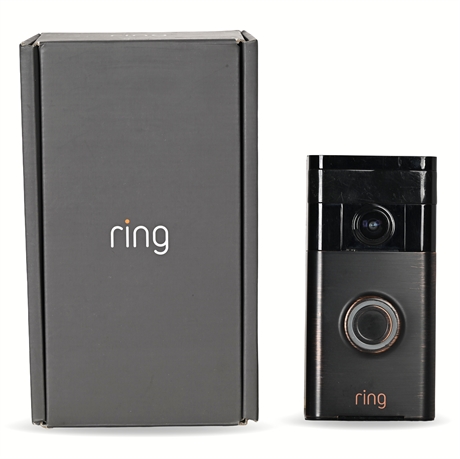 Ring Video Doorbell (1st Gen, BHARG031) — 720p HD, Bronze, Boxed