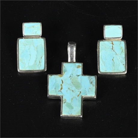 Imported Sterling Silver & Turquoise Set