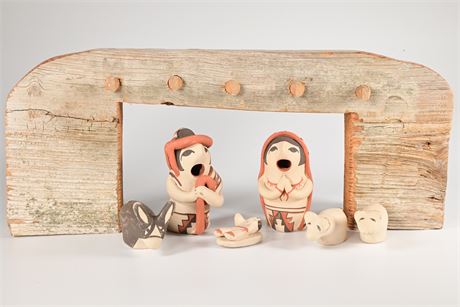 Rare Jemez Pueblo Nativity by Henrietta Toya
