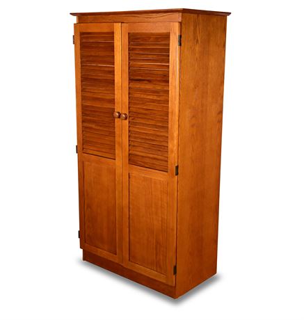 Louvered Oak Cabinet