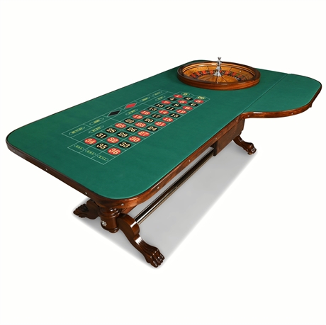 B.C. Wills & Co. Mahogany American Double-Zero Roulette Table