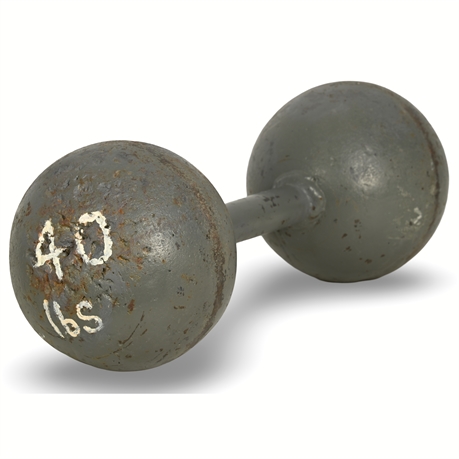 Vintage Cast Iron 40 lbs Dumb Bell