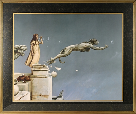 Michael Parkes “Gargoyles” – Framed Lithograph, Double‑Matted