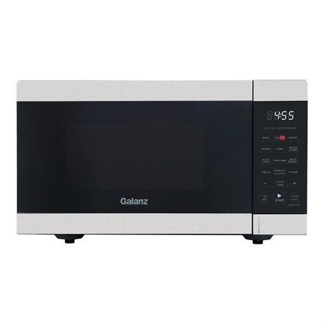 Galanz 0.9 Cu ft Air Fry Countertop Microwave, 900 Watts, Stainless Steel