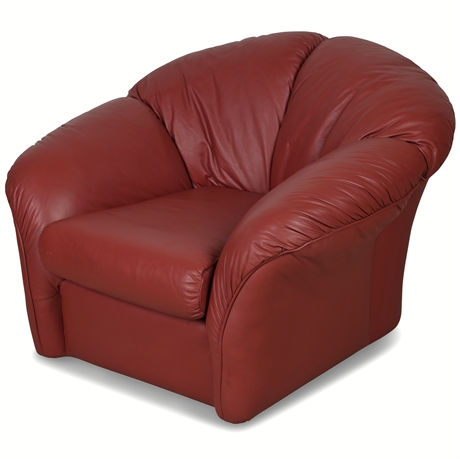 Leather Swivel Chair by Burris Furniture